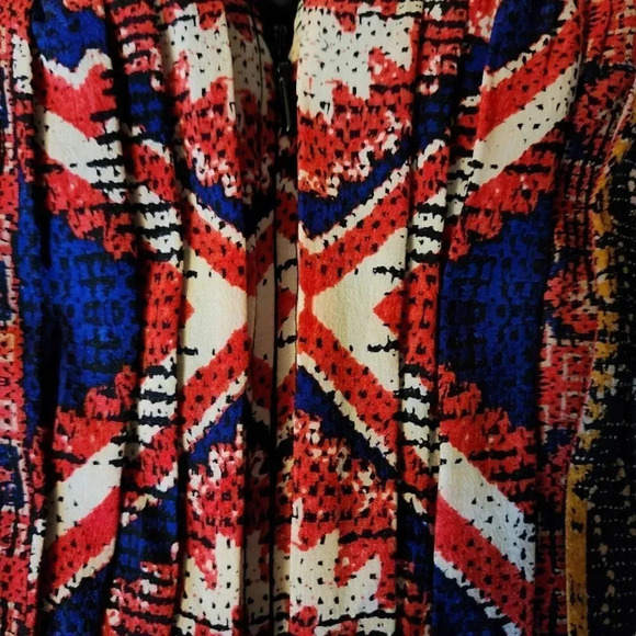 Twelfth Street By Cynthia Vincent Strapless Dress Size 6 Red Black Blue Multi - Picture 6 of 8